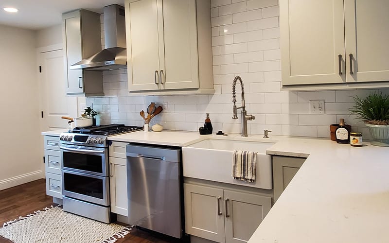 shiny clean white kitchen